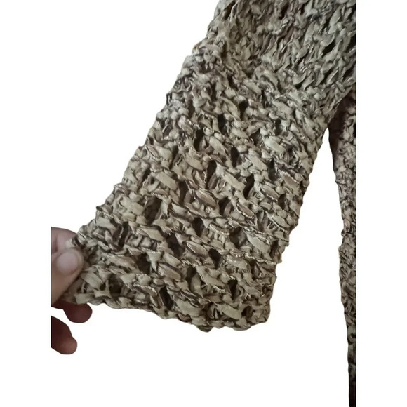 Sigrid Olsen open weave handmade silk blend sweater art to wear unique - Picture 3 of 8